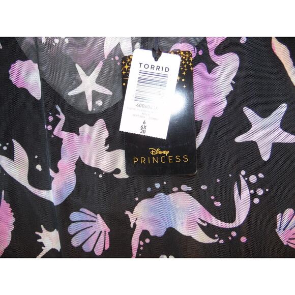 Torrid Disney Dress Womens 6X 30 Black Princess The Little Mermaid Midi Mesh NWT - Picture 6 of 8